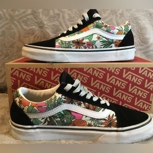 VANS OLD SKOOL FLORAL AND SUEDE LACE UP